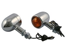 Blinker Set Chrom mini orange Bullet Custom kompatibel für HD Oldtimer für HONDA