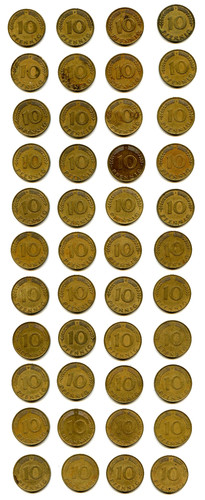 Brd pfennig 1949 bdl bis - 10,