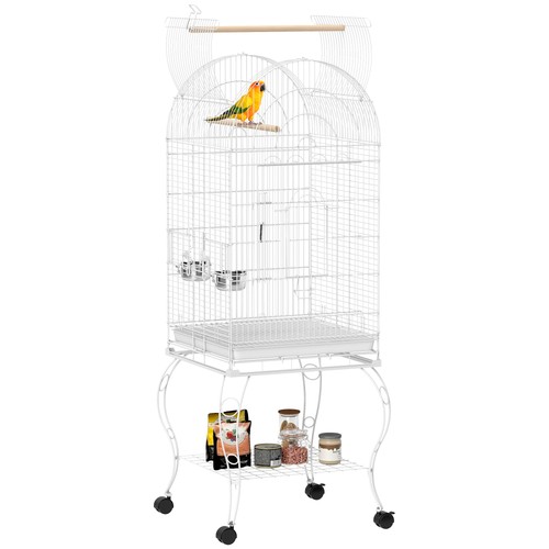 Vogelkäfig 51x51x153 weiß - vogelkäfig,
