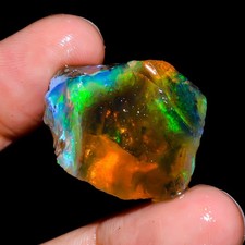 Großer Opal grob 35,50 Karat natürlicher äthiopischer Ölopal roh, Feueropal E...