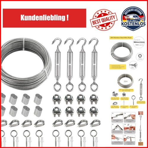 20m edelstahl drahtseil - 20m,