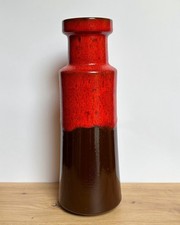 Scheurich 205-32 Fat Lava Vase Rot Braun Westdeutschland WGP 70er Jahre Vintage