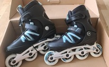 K2 Damen Freedom II 80 Alu W Einsteigermodell Inline Skate schwarz/blau Gr. 9,5