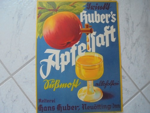 Werbeplakat hubers apfelsaft - werbeplakat,
