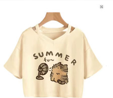 Sommer T-Shirt bauchfrei Katze