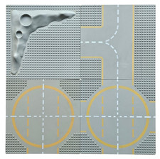 4x Lego Space Weltraum Strassenplatte Mond Platten Kurve 32x32 große Platte Grau