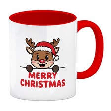 Rentier mit Weihnachtsmütze -