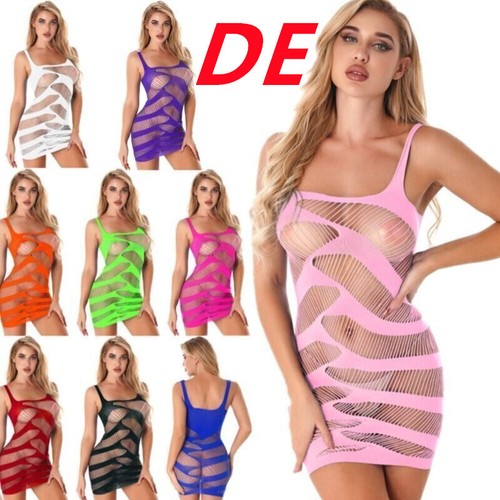 Damen transparent netzkleid - de,