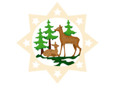 Fensterbild deko rehe im - fensterbild,