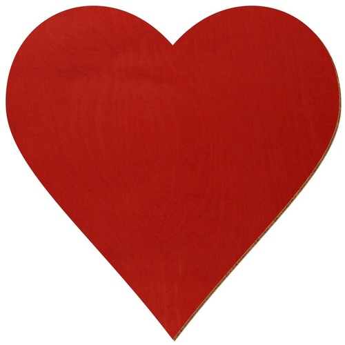 Holz herz rot beidseitig - herz,