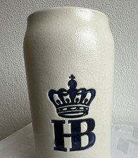 HB Steingut-Bierkrug grau/blau