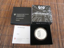 20 CHF 2023 Windenergie 0,999 Ag im Etui PP, farbig, fluoreszierend 10'000 Ex.