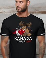 Kanada Urlaub Reisen T Shirt Camping Ferienhäuser Landkarte Elchmotiv Kinder 35