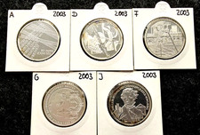 5 x 10 Euro Gedenkmünzen