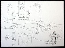 Heino Breilmann  Sterkrade Rheinmünster Zeichnung signiert Oberweiling Karikatur