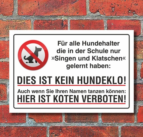 Schild kein hundeklo hundekot - hundeklo,