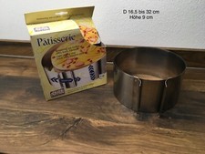 Tortenring Kaiser  Patisserie 9cm mit Griffen Edelstahl Durchmesser verstellbar