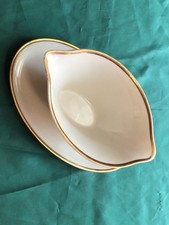 Sauciere mit Teller einteilig Seltmann Vohenstrauß  Goldrand