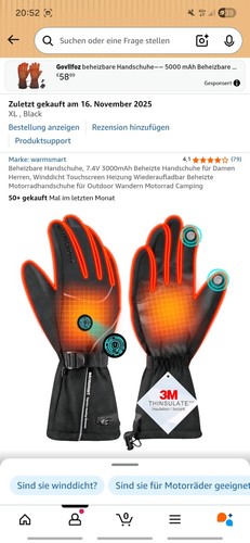 Beheizbare handschuhe 4v - handschuhe,, 7.4v