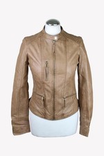 Oakwood Damen Jacke Gr. 36 Braun Leder Jacke Biker  Lederjacke