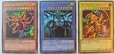 Ägyptische Götterkarten Slifer, Obelisk, Ra Ultra Rare 3er Set LC01 DE Yugioh!
