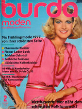 altes Burda Modeheft Ausgabe 2 von 1977  komplett mit Anleitung + Schnittmuster