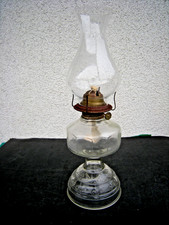 sehr alte schöne Tisch Petroleumlampe Öllampe.glas/glas.H:38,5 cm.