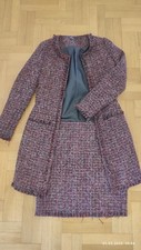 Mangoon Mantel Und Rock Tweed Set Damen