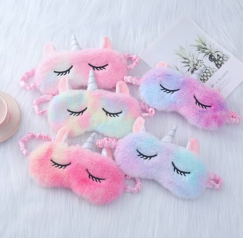 Flauschige einhorn schlafmaske - einhorn,