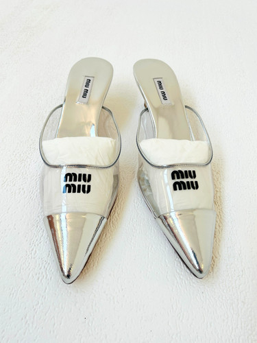 Miu leder pantoletten - miu,