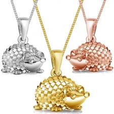 Igel Anhänger Halskette 925 Silber Rose Gold Rotgold Tiere Damen Jungen Kette