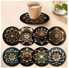 8 im Set Untersetzer Mandala