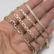 Solid 14K Gelbgold Seemann Link Kette Armband Echt Alle Größen