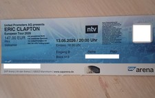 Eric Clapton Ticket - Mannheim 13th of May 2026