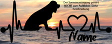 Aufkleber Hund Cocker Spaniel Herzschlaglinie Wohnwagen, Auto