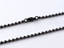 Kette Edelstahl Kugelkette Kugel Halskette mit Karabiner 2,5 mm 42 - 80 schwarz