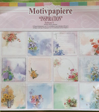 Motivpapier "Inspiration" Editio V Aquarell Papierblock Blumenmotive 20x20 