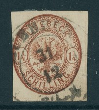 Lübeck Mi. Nr. 13 a gestempelt geprüft Brettl BPP 150 Euro 