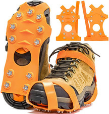Steigeisen Wandersteigeisen Schuhspikes rutschfeste Schuhkrallen Orange, M (38-4