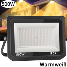 500W LED Fluter Außen Strahler Garten Scheinwerfer Baustrahler Warmweiß Lampe DE