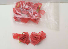 8 x Selbstklebende Deko/Streu Schaum Rosen mit Schleifen Hochzeit Rot