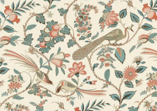 SCHUMACHER VORHANGSTOFF DESIGN Campagne 3,3 METER PFAU & ROUGE LEINENMISCHUNG