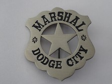 A5-13) US Abzeichen Sheriff Stern Marshal Dodge City silber 2" ca 5 cm
