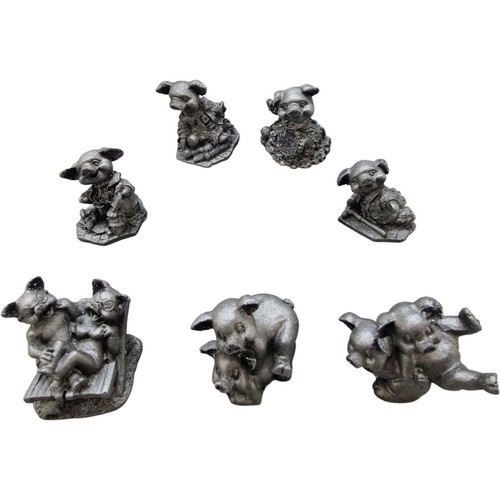 7er set schweinchen deko - set,
