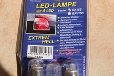 Eufab 13464 , LED Lampe  , 12 volt, Sockel BA15 S , rot