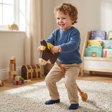 Holz Steckenpferd mit Rad