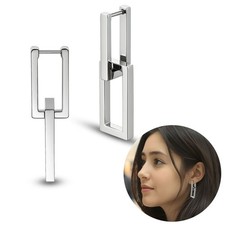 Edelstahl Ohrringe Rechteck