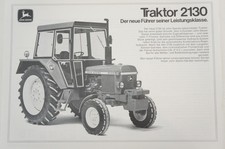 JOHN DEERE Schlepper Prospekt Typ 2130 2 Seiten 1975