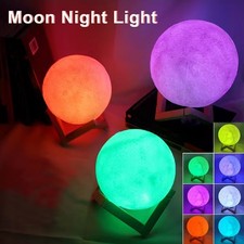 7 Farben LED Mond Lampe 3D Moon Light Mondlicht Nachtlicht  Kinder Nachtlampe