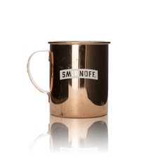 Smirnoff Vodka Becher Kupfer gebraucht Metall Tasse Mug Cup Glas Gläser bronze